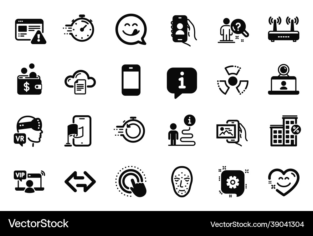 Set of technology icons related to click Set of technology icons related to click vector image