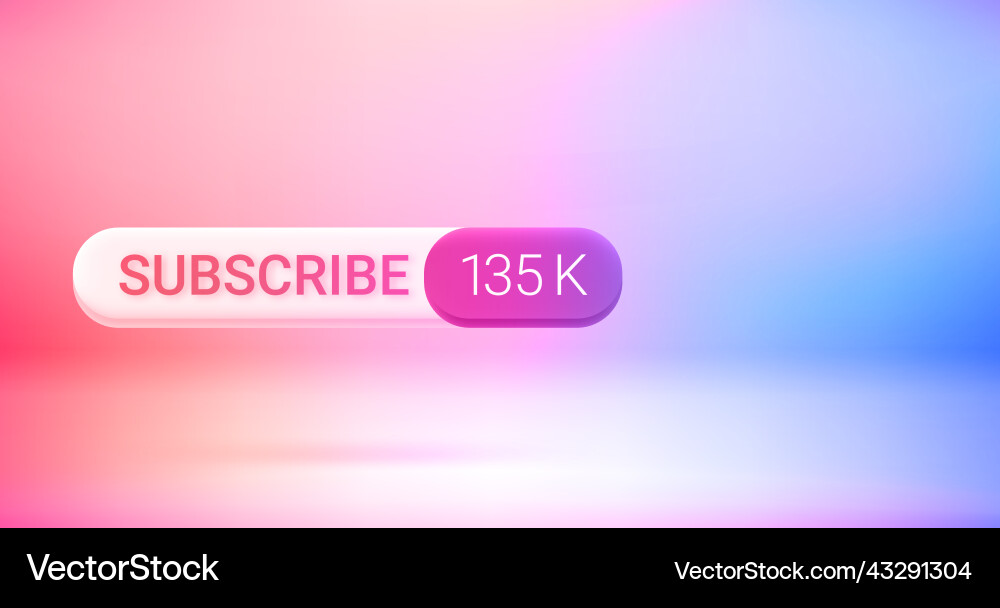 Social media subscribe button with counter 3d Vector Image