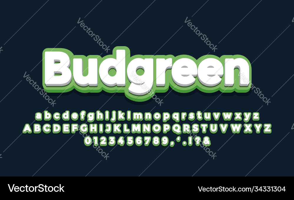 Soft green with white 3d font effect or text Soft green with white 3d font effect or text Vector Image