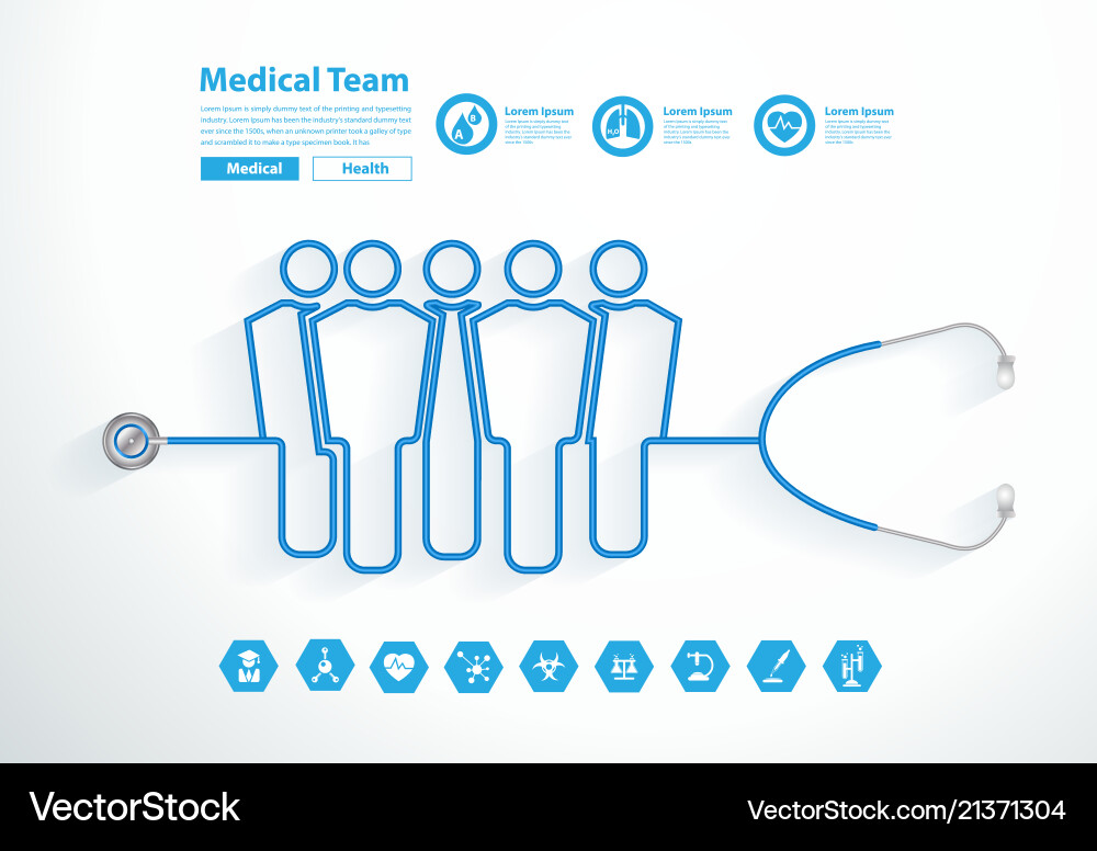 Stethoscope medical team tubing forming group Stethoscope medical team tubing forming group vector image