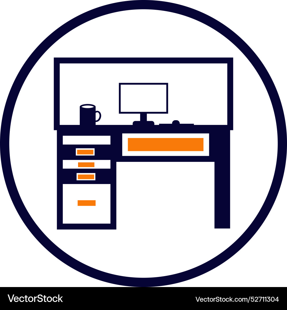 Table computer lamp pc Vector Image
