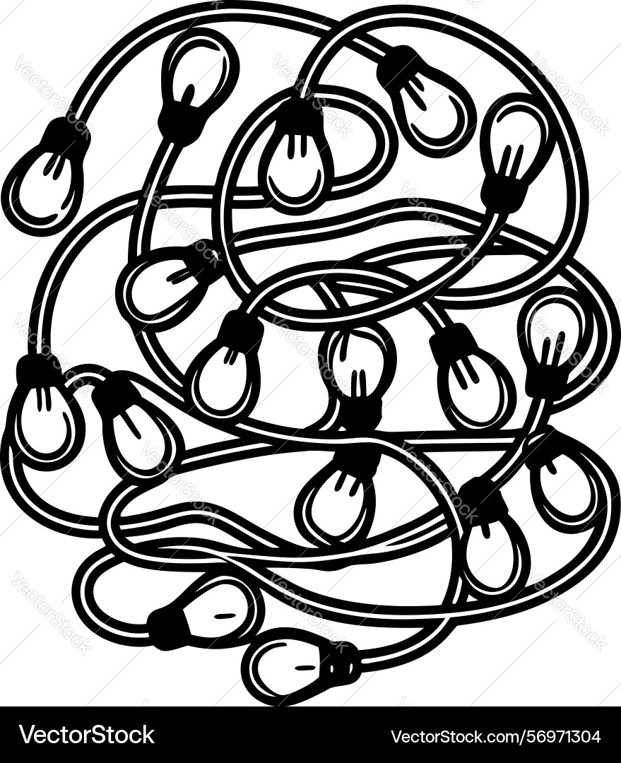 Tangled string of decorative lights messy Tangled string of decorative lights messy vector image