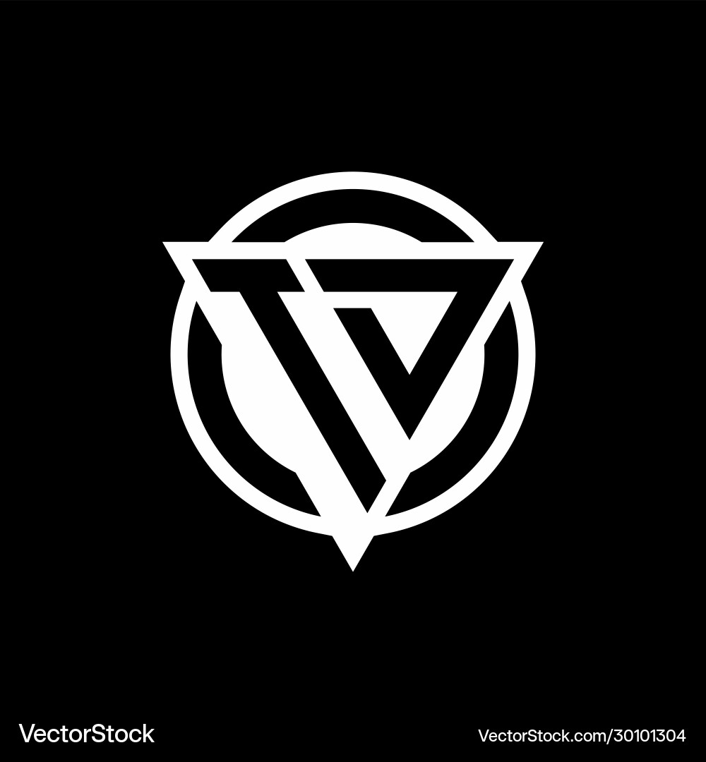 Td logo with negative space triangle shape Vector Image