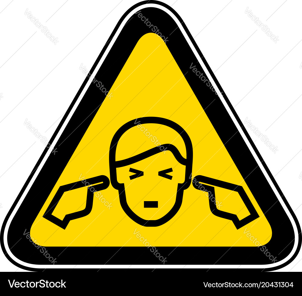 Triangular warning hazard symbol vector image