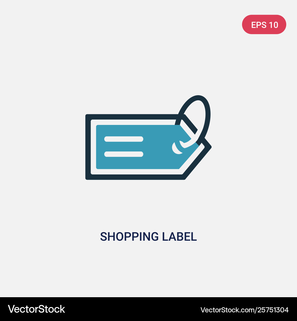 Two color shopping label icon from user interface Two color shopping label icon from user interface vector image