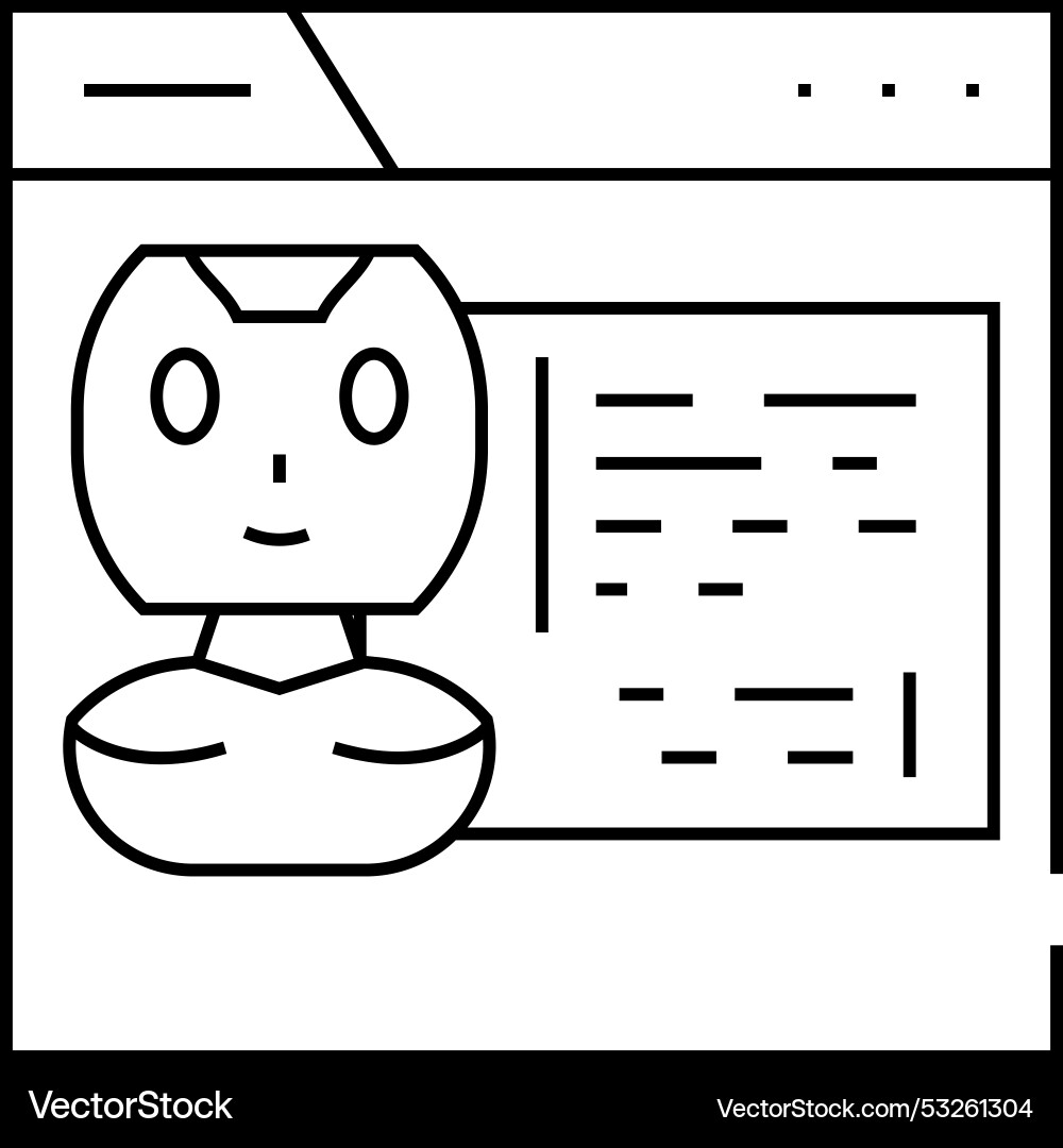 Web chat bot line icon Web chat bot line icon vector image