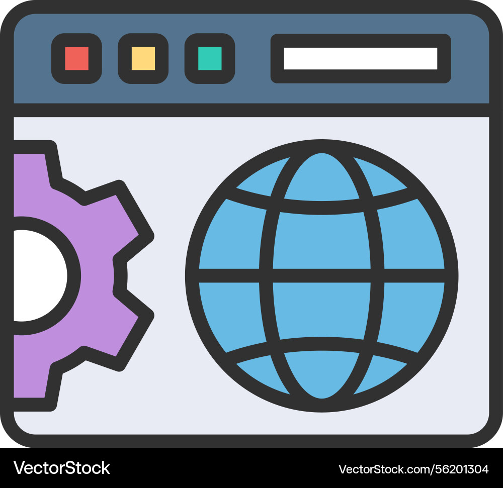 Web optimization outline filled icon vector image