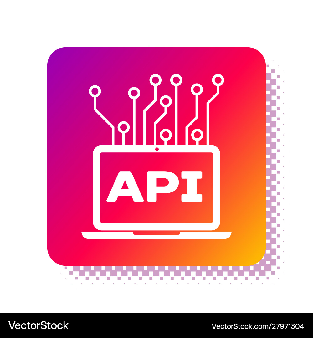 White computer api interface icon isolated White computer api interface icon isolated vector image