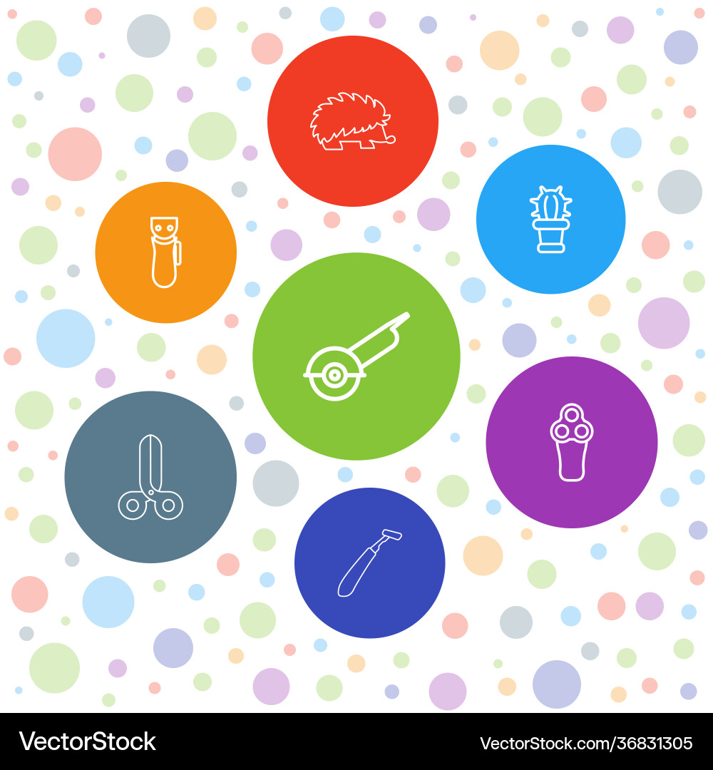 7 sharp icons vector image
