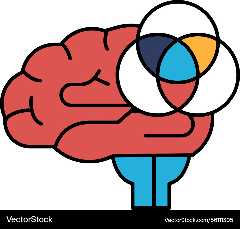 A brain with tree in the middle A brain with tree in the middle vector image