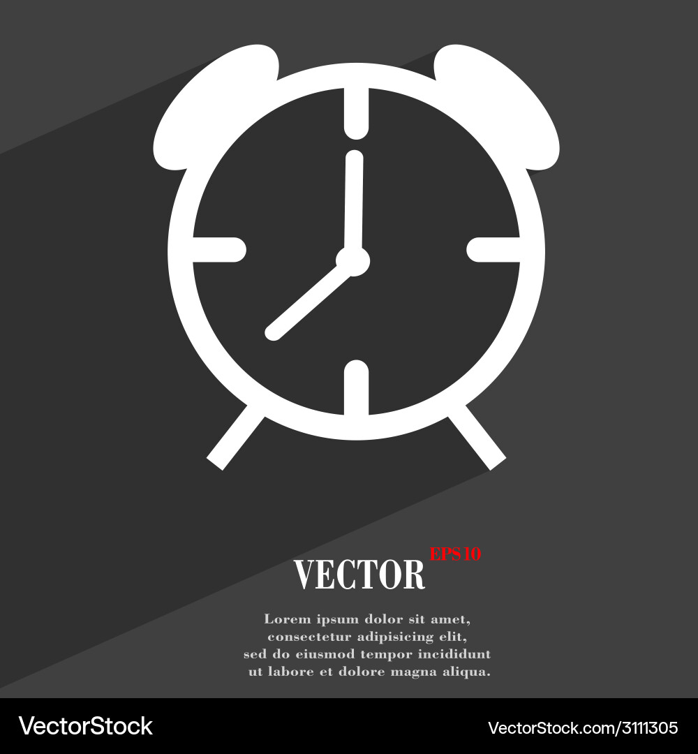 Alarm clock icon symbol flat modern web design Vector Image