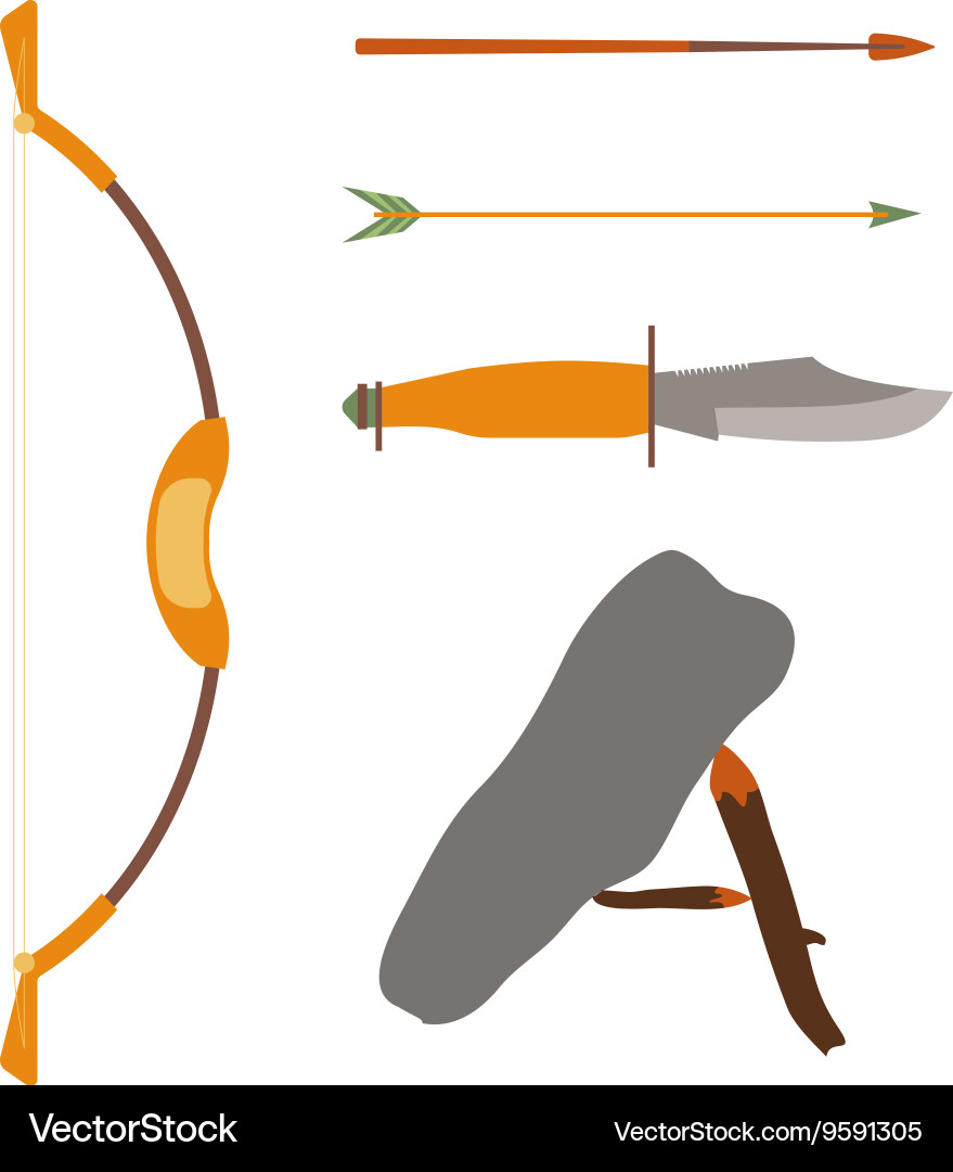 Ancient history hunting objects vector image