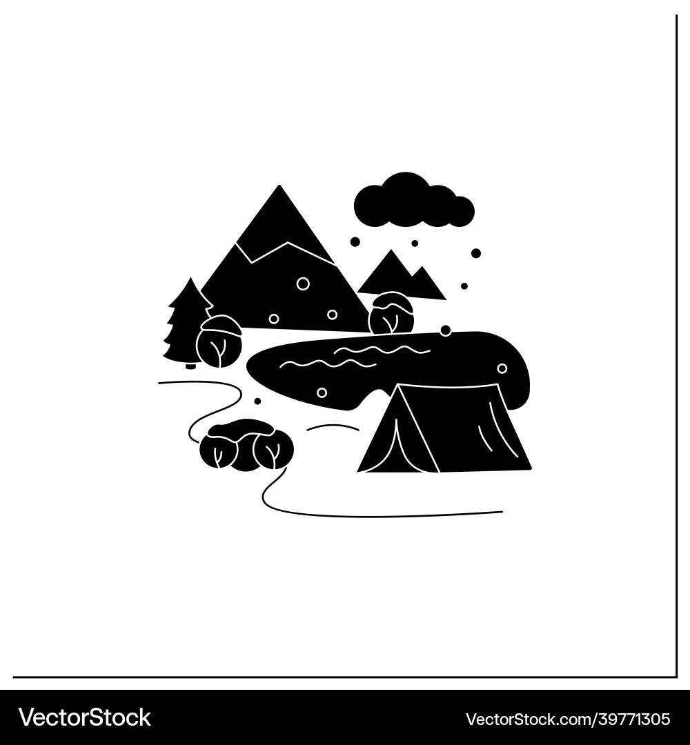 Camping glyph icon Vector Image