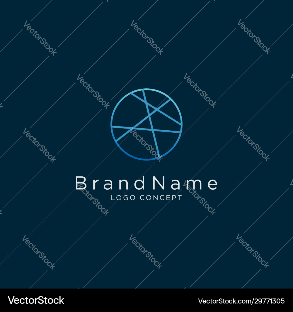 Circle tech logo advanced analysis data base vector image