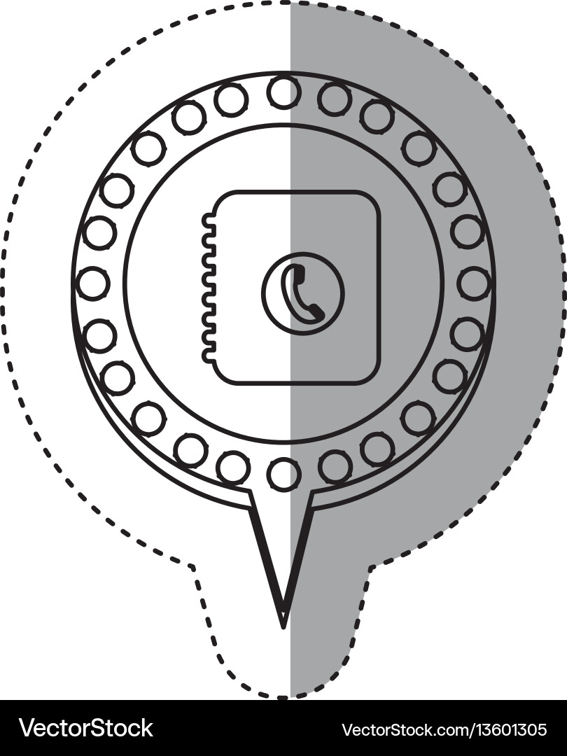 Einfarbige Aufkleber mit Telefonbuch und Rund Einfarbige Aufkleber mit Telefonbuch und Rund vektorbild