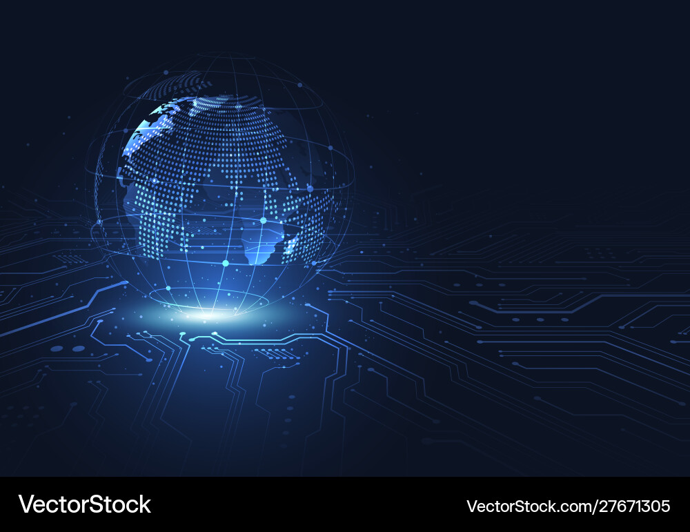 Global network connection world map point Vector Image