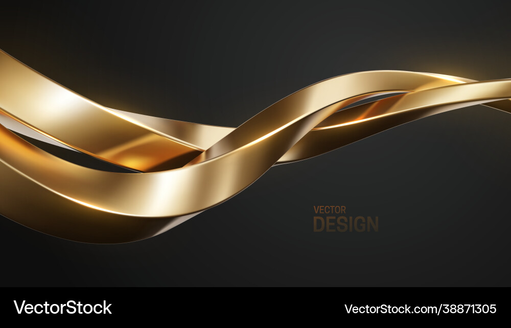 Golden Wave Abstract Pattern vector image