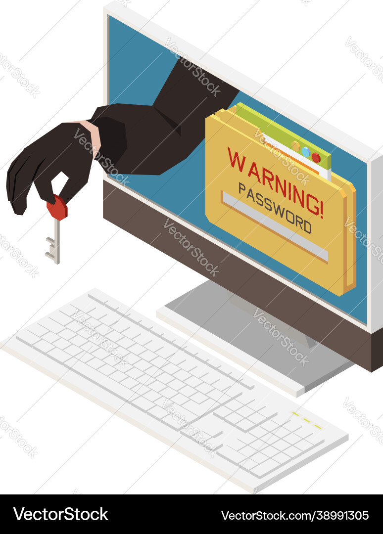 Hacker isometric icon Hacker isometric icon vector image