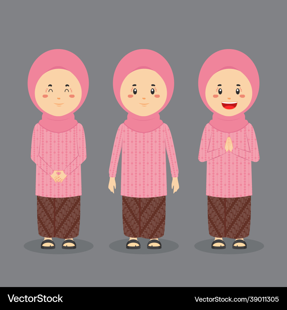 Indonesian character with various expression Indonesian character with various expression vector image
