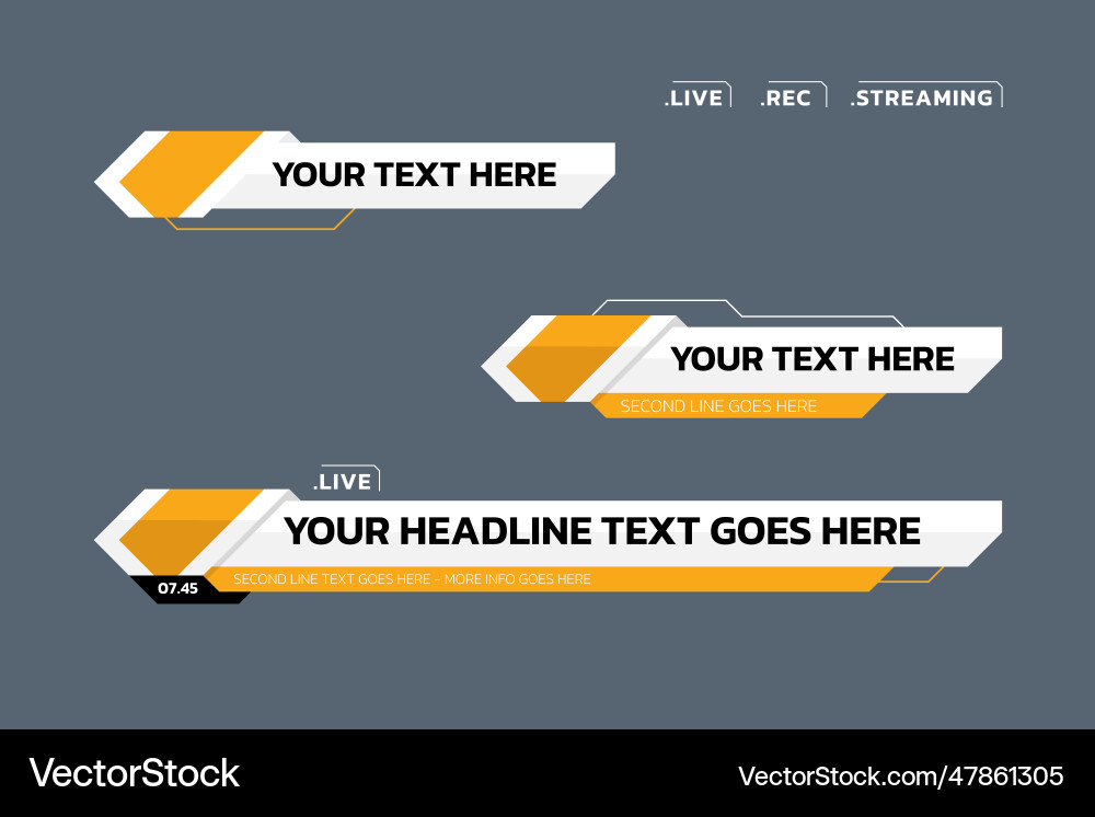 Lower third design with yellow shape overlay vector image