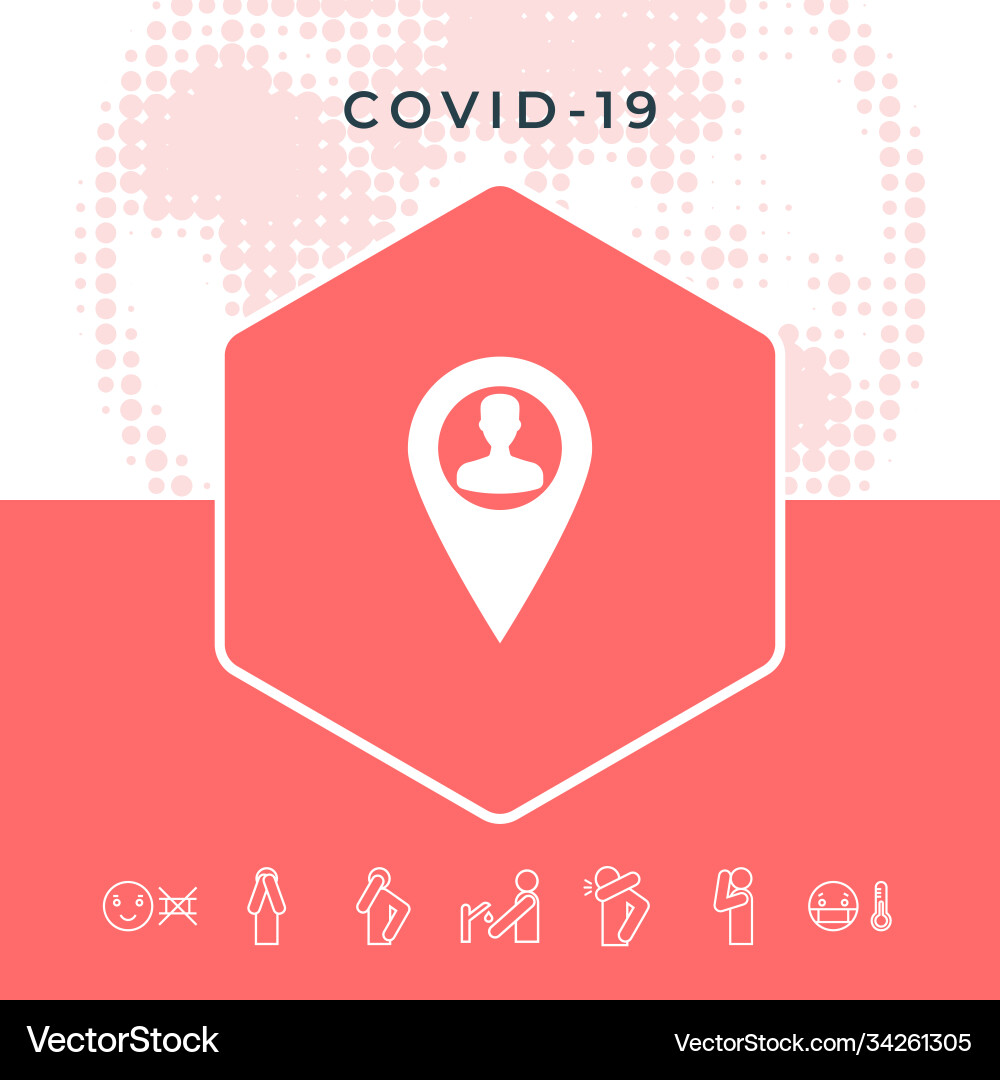 Map pointer with man silhouette graphic elements Map pointer with man silhouette graphic elements vector image