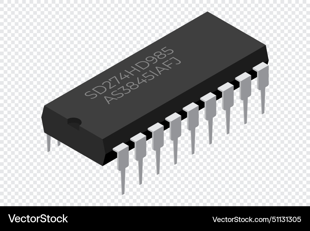 Microchip computer electronic component Microchip computer electronic component vector image