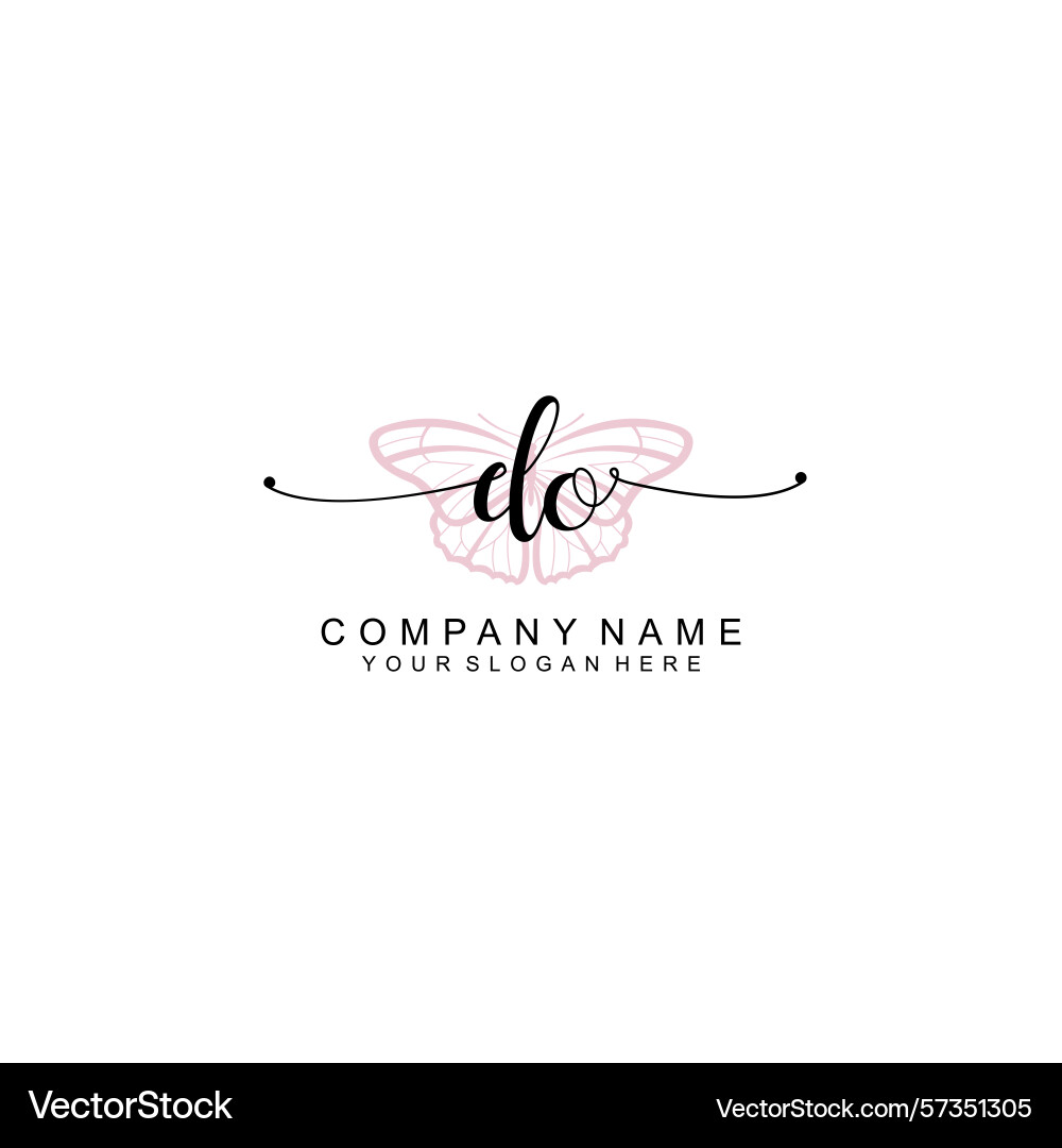 Minimalist handwritten do initial logos with soft Minimalist handwritten do initial logos with soft vector image