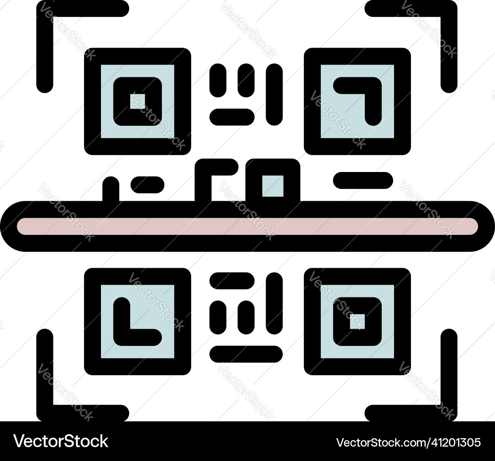 Online qr scan icon outline mobile code Online qr scan icon outline mobile code vector image