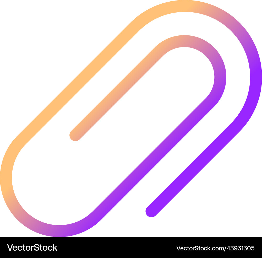 Paperclip pixel perfect gradient linear ui icon Paperclip pixel perfect gradient linear ui icon vector image