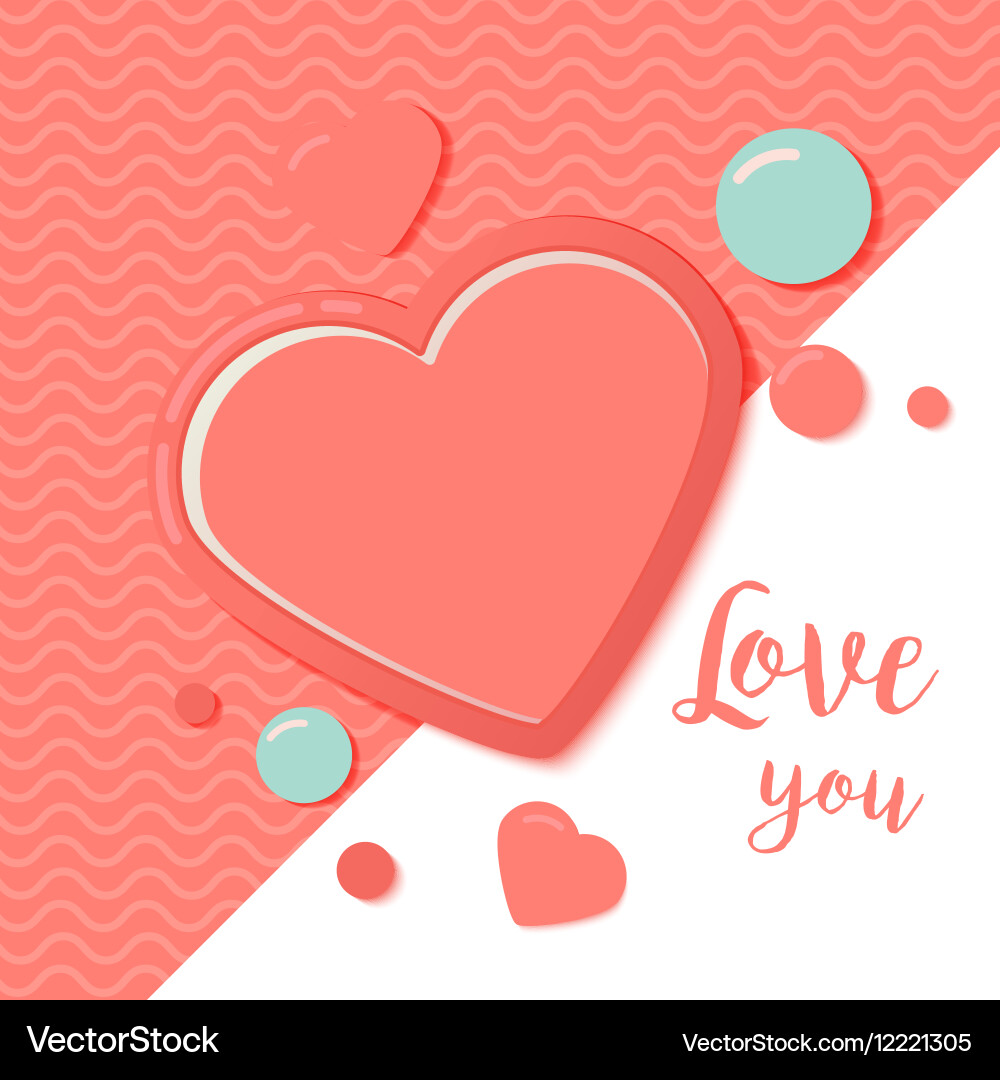 Pink and blue paper hearts for scrapbooking design Vector Image