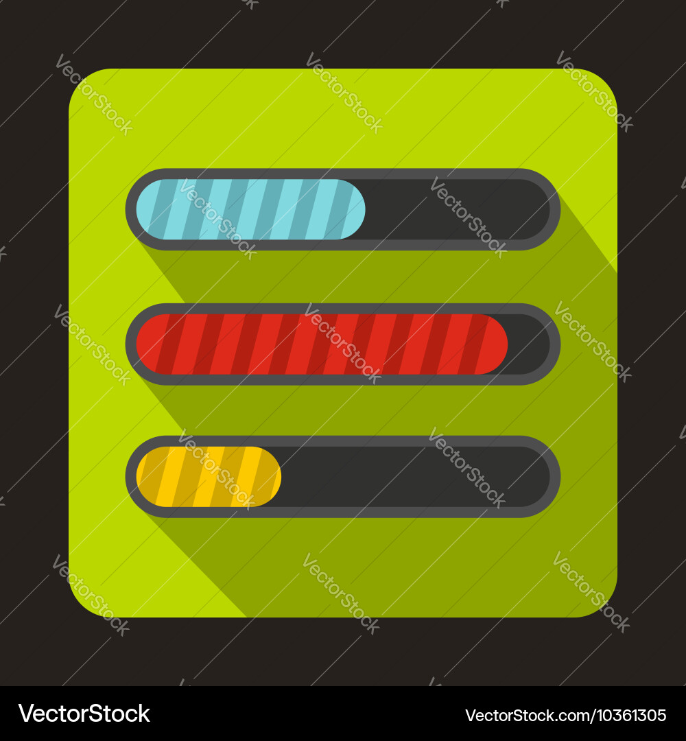 Progress loading bars icon flat style Vector Image