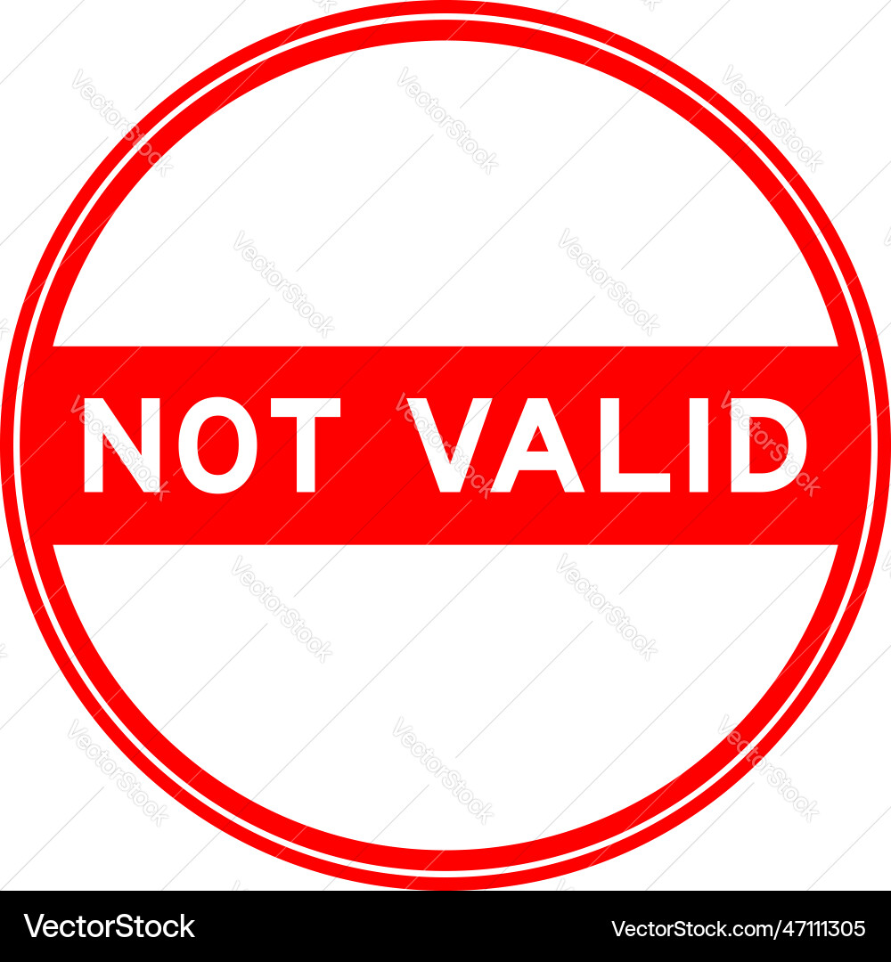 Red color round seal sticker in word not valid Red color round seal sticker in word not valid vector image