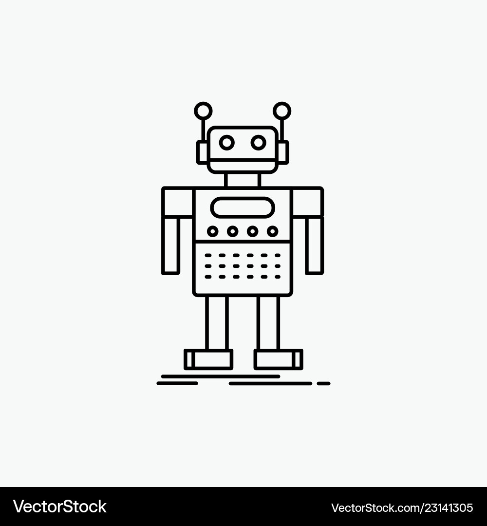 Roboter undroid künstliche Bot-Technologie Linie Icon Roboter undroid künstliche Bot-Technologie Linie Icon vektorbild