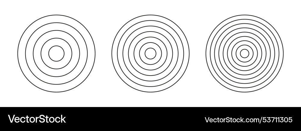 Set of polar grids concentric circles Vector Image
