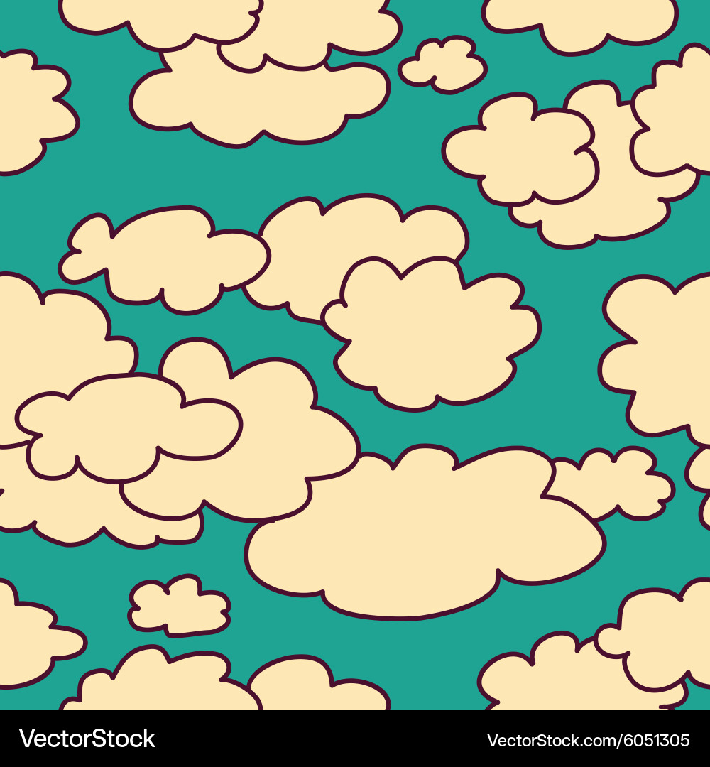 Sky and clouds seamless pattern background vector image