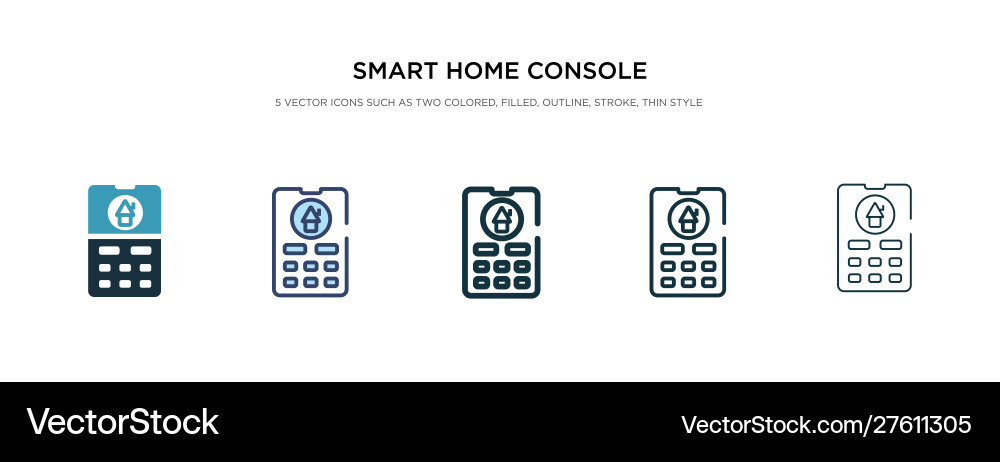 Smart home console icon in different style two Smart home console icon in different style two vector image