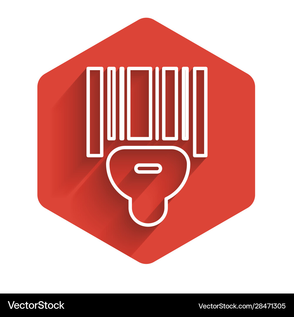 White line scanner scanning bar code icon isolated vector image