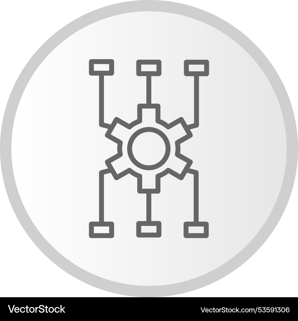 Algorithum line circle grey icon Vector Image