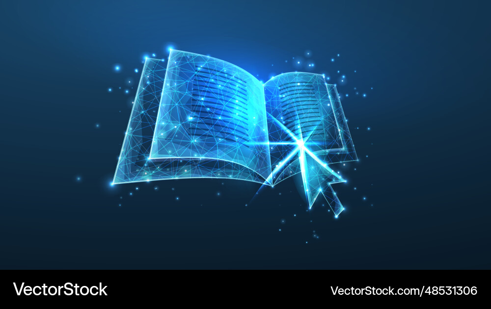 Arrow pointer clicking on digital book online Arrow pointer clicking on digital book online vector image