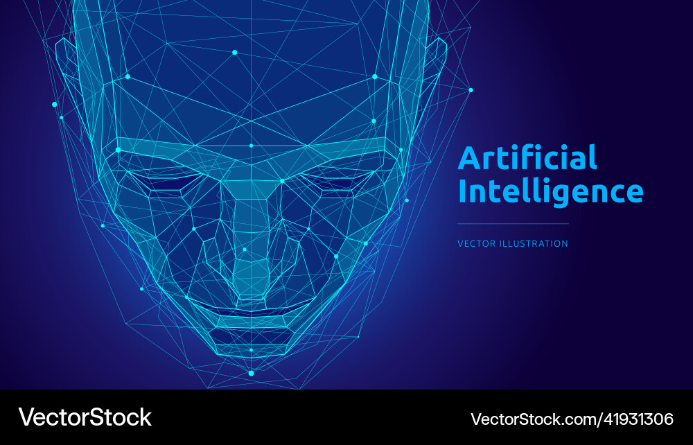 Artificial Intelligence Network Background vector image
