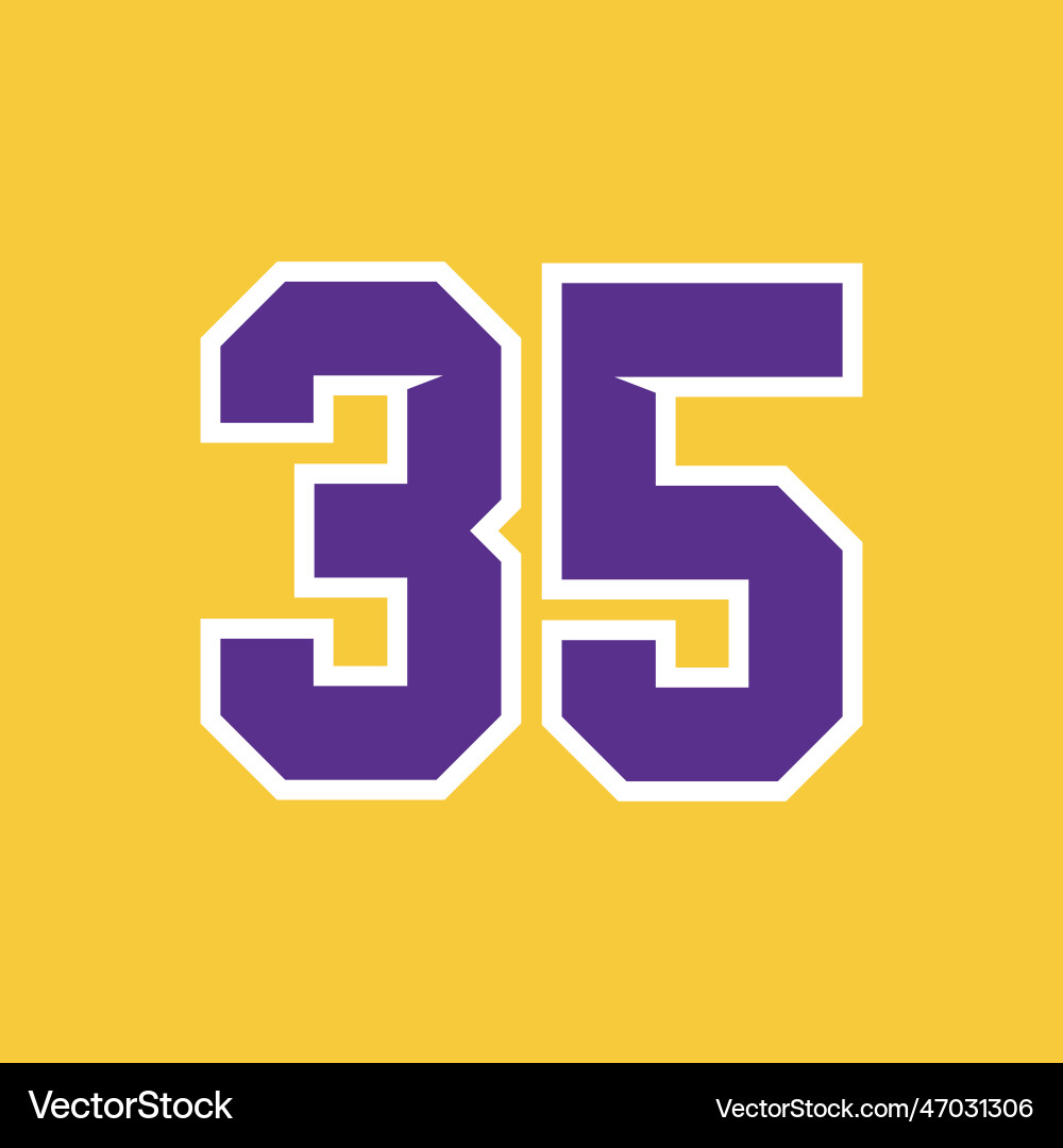 Basketball Number Template - 35 vector image