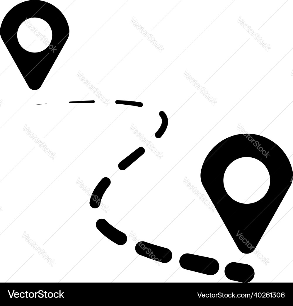 Black icon of two pointer with line shape vector image