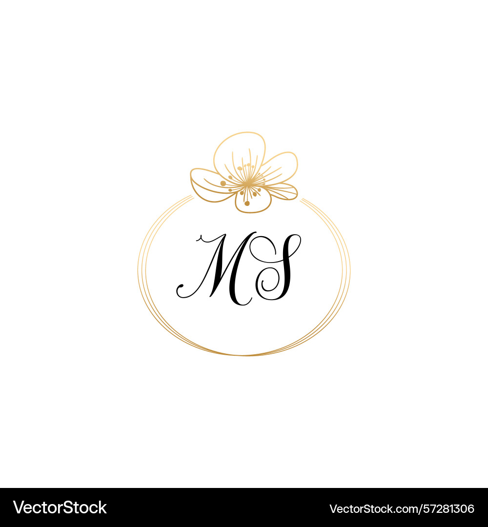 Botanical monogram logos with initial ms Botanical monogram logos with initial ms Vector Image
