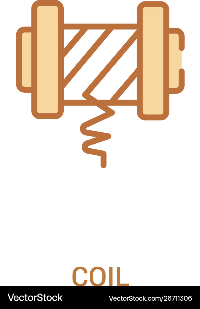 Coil concept 2 colored icon simple line element vector image