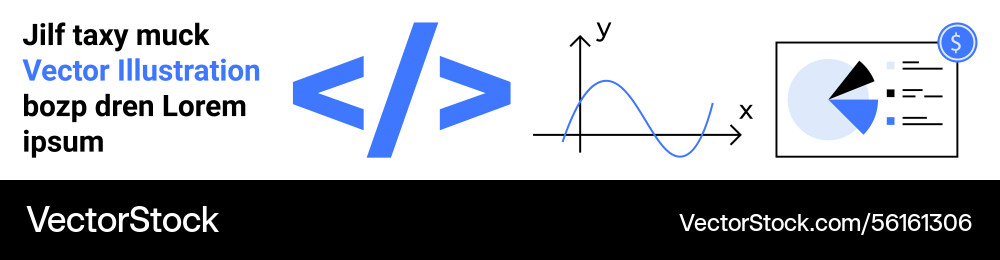 Data visualization and coding concept with graph Data visualization and coding concept with graph vector image