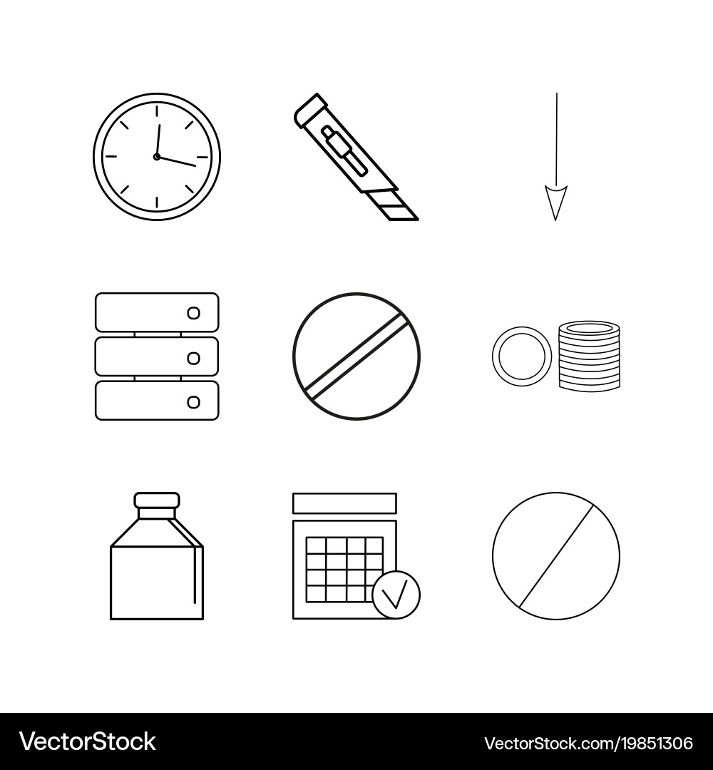Essential linear icon set simple outline icons vector image