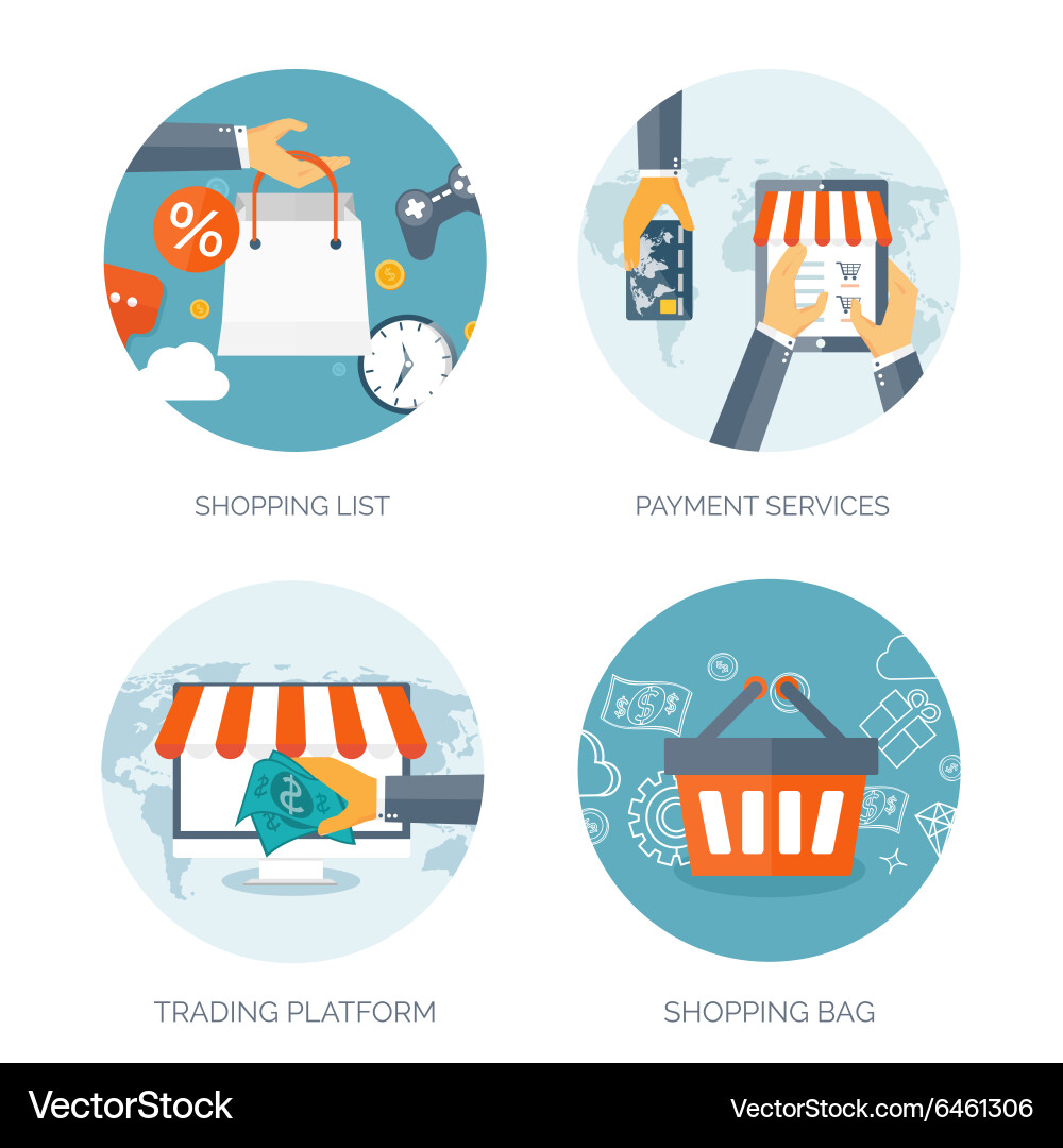 Flat header shopping web vector image