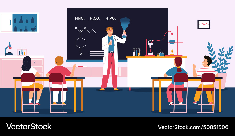 Flat school teacher Royalty Free Vector Image - VectorStock