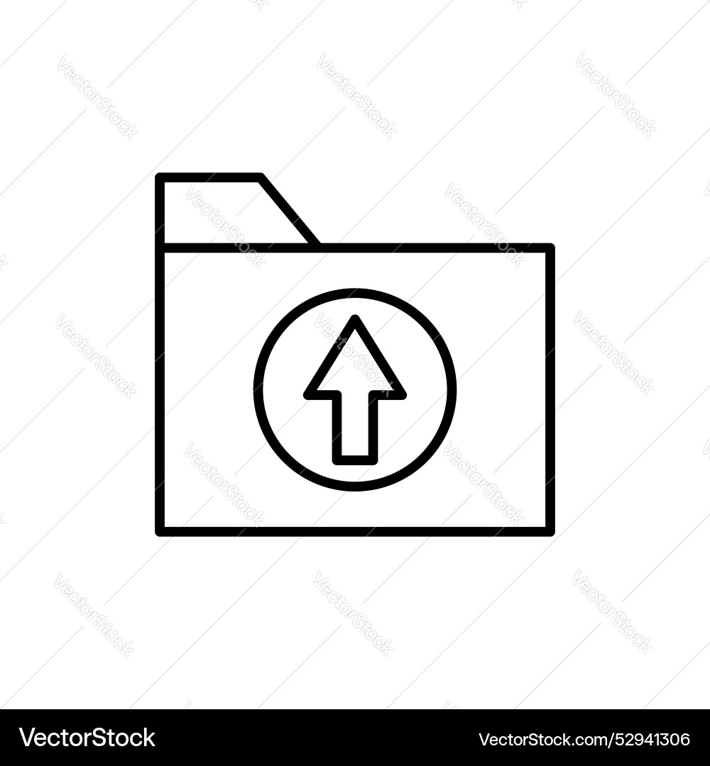 Folder upload icon set data file symbol Vector Image