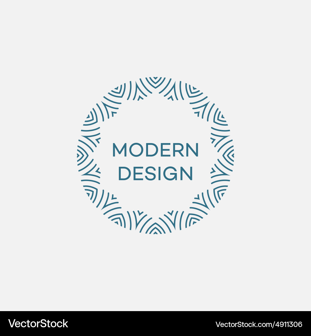 Geometric frame in mono line style Vector Image